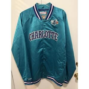 Mitchell & Ness Charlotte Hornets satin jacket 3XL GREEN New $175